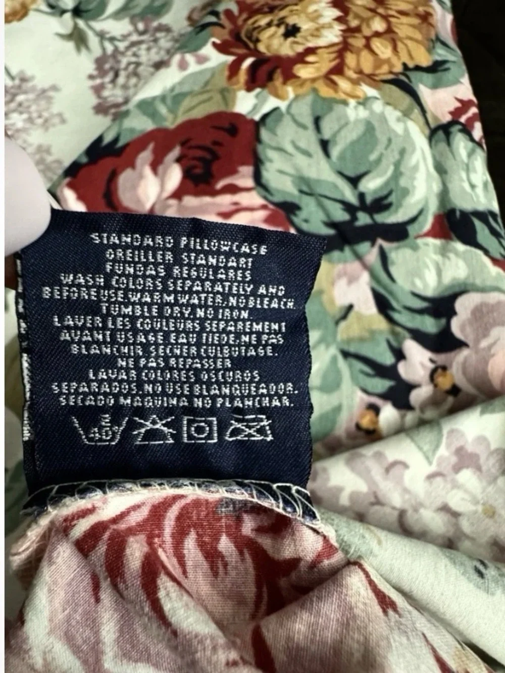 Vintage Ralph Lauren Allison Floral Standard Pillowcases Set of 2 100% Cotton
